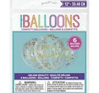 Balloons With Confetti 12 In. 6/pkg - Birthday Gold